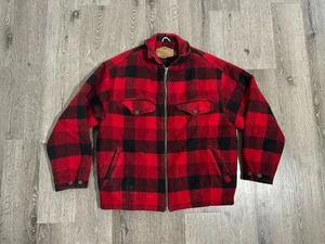 Vintage Woolrich Mackinaw Jacket Mens Large Cruiser Wool Buffalo Plaid Hunting - Picture 1 of 10
