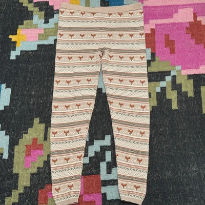 Mossimo Supply Co. Fair Isle Style Sweater Leggings, Beige/Brown Fox, XL - Image 1 of 4