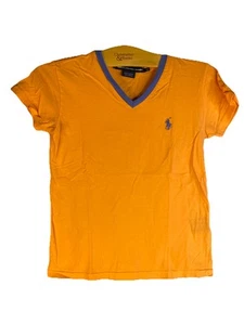 XS Ralph Lauren Sport 100% Cotton T-shirt Short Sleeve Salmon Orange Purple - Picture 1 of 5