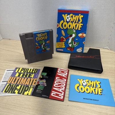 Yoshi’s Cookie (Nintendo NES, 1992) Complete CIB Box Manual Poster Inserts - Image 1 of 4