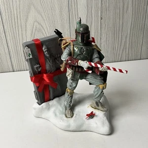 READ Boba Fett - STAR WARS Kurt S. Adler 8" Fabric Mache w Carbonite Christmas - Picture 1 of 13
