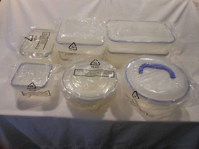 Vintage Pre 2008 LOCK & LOCK Clear Food Storage Containers, Set of 11 BRAND NEW - Image 1 of 4