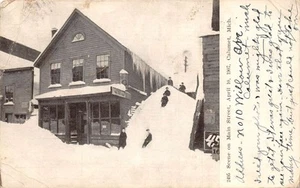 Calumet Michigan Main Street After Snow Storm Vintage Postcard AA103952 - Bild 1 von 2
