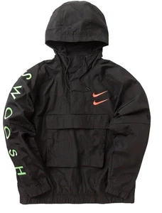 Nike Sportswear Double Swoosh Black Green Windbreaker Jacket Size 2XL PRE-OWNED - Picture 1 of 9