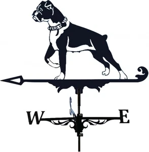 Boxer Hund Wetterfahne - Metall Outdoor Windgeschwindigkeit Richtungsanzeiger für Garten - Bild 1 von 8