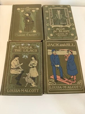 Lot Of 4 Books Louisa May Alcott Early 1919 Decorative Jack And Jill, Rose, Lila Foto 1 de 4
