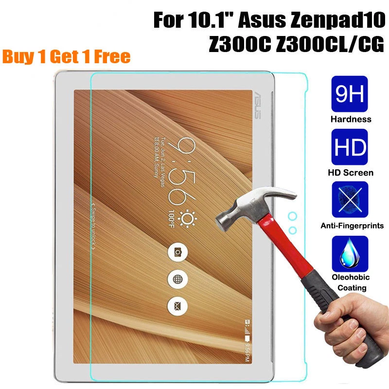 2Pcs For ASUS ZenPad 10 Z300C Z300CL  Z301 Screen Protector Cover Tempered Glass - Image 1 of 4