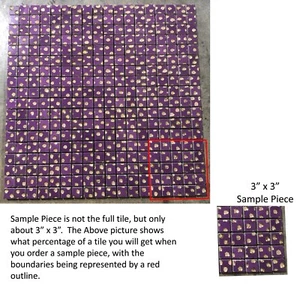 Tile Purple Square Remodel with Gold Circles Backsplash 2x2 Sample T-10 - Picture 1 of 2