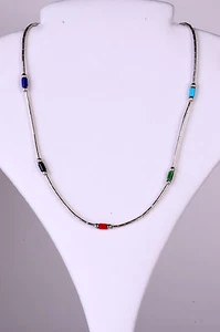 LADIES ANKLET W/ SILVER & COLORED BEADS 1909 - Picture 1 of 1