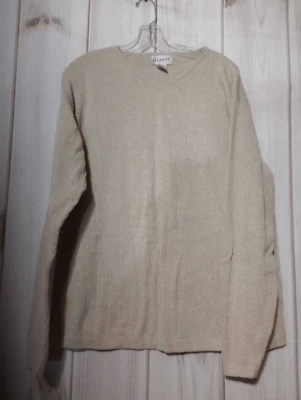 Suéter Alfani Para Hombre Extra Grande Crema Acanalado Cuello VNeeck Foto 1 de 4