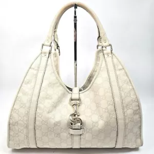 GUCCI GG Jackie Handtasche One Schultertasche 203494 Half Moon Leder Weiß - Bild 1 von 14