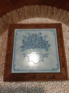 Vintage Wood Frame Trivit Made In Italy Theme Bouquet Of Flowers - Picture 1 of 8