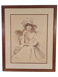 AP Vintage Print by Connie King  Mat & Frame Signed "Spring" 26x32 Artist - Picture 1 of 8