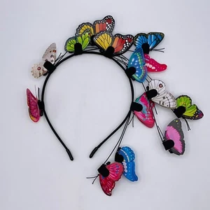 Butterfly Headband 3D Colorful Crown Hair Band Accessory Costume Bohemian Girl - Picture 1 of 5
