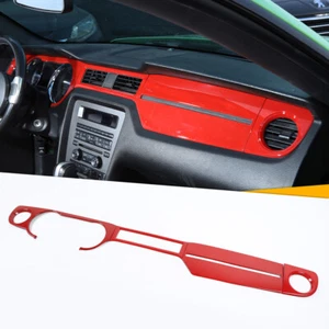 Cubierta decorativa del panel del tablero de instrumentos de la consola central para Ford Mustang 2010-2014 roja - Imagen 1 de 9