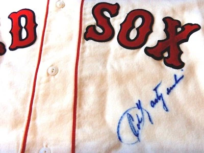 CARL YASTRZEMSKI Signed 1960's Mitchell Ness Red Sox Baseball Jersey-JSA #G56689 - Image 1 of 4