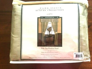 Park Avenue Luxury Collections ANTIGUA Window Panels with Tie Backs Light Green - Picture 1 of 3