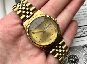 CITIZEN Quartz 6100-K09320 Gold Watch Vintage Japan 5-Faceted Glass From Japan - Picture 1 of 11