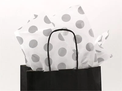 Metallic Silver Polka Dot Premium Tissue Paper - 100 Sheets - 20" x 30" - Gif... - Image 1 of 2