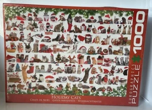Eurographics 1000 Piece Puzzle HOLIDAY CATS 19 1/4" X 26 5/8" New Sealed Canada - Picture 1 of 13