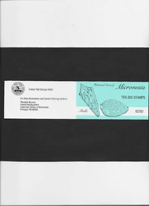 MICRONESIA BOOKLET "Shells" 1 pane of 10 #88a 1990 issue. - Picture 1 of 2