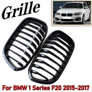 For BMW F20 F21 LCI 2015-2017 Pair Front Sport Upper Kidney Grille Gloss Black - Picture 1 of 8