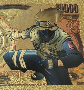 Billete de Oro Kakashi Hatake Naruto Marcador Coleccionable Anime Tarjeta de Arte Weeb - Imagen 1 de 3