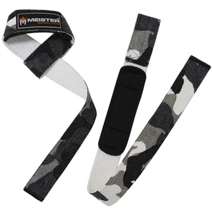 NEOPRENE-PADDED URBAN CAMO WEIGHT LIFTING STRAPS Bar Wrist Wraps MEISTER NO-SLIP - Picture 1 of 1