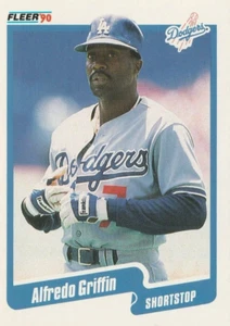 Alfredo Griffin 1990 Fleer #395 Los Angeles Dodgers MLB Card Free Shipping - Picture 1 of 2