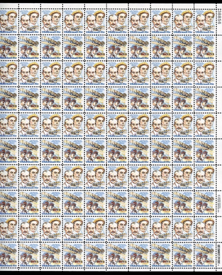 United States 1978 Wright Brothers Scott# C91-C92 Full Sheet Mint XF OG NH Gem - Image 1 of 1