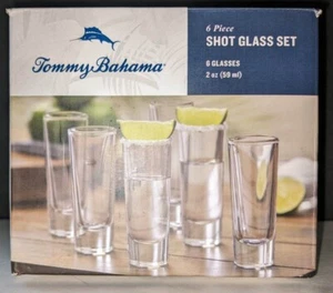 Lote de 6 gafas de tiro Tommy Bahama tamaño transparente 2 oz nuevas en caja - Imagen 1 de 3