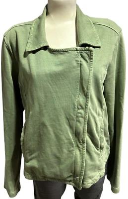 Chaqueta para mujer CHAPS Ralph Lauren felpa francesa moto verde talla XL Foto 1 de 4
