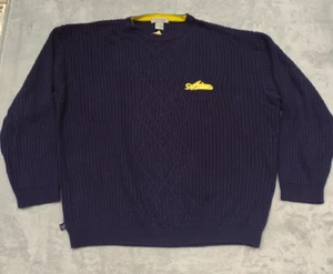 Suéter De Colección Avirex Hombres Bordado Argyle Manga Larga Cuello Redondo 3XL Azul Marino - Imagen 1 de 12