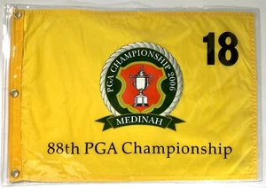 2006 Pga Championship Flagge Medinah Golf Tiger Woods gewinnt gelbe Siebdruck - Bild 1 von 12
