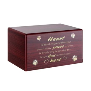Pet Cremation Box with Carved Word Small Animal Ashes Box Funeral Casket Box - Picture 1 of 8
