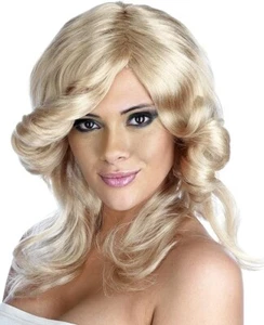 Schlager Blond Perücke für Damen 70er Jahre Retro Kostüm Zubehör Einheitsgröße - Bild 1 von 2
