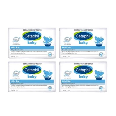 Cetaphil Baby Mild Bar for Face and Body Pack of 4 75g - Image 1 of 4