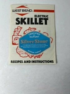 Vintage West Bend Electric Skillet Recipe Instruction Booklet 1989 - Picture 1 of 3