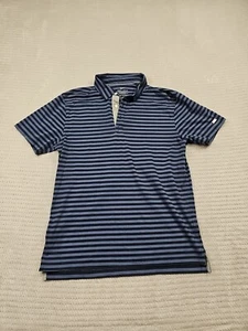 Nike Camicia Uomo Piccola Blu Righe Manica Corta Polo Vestibilità Standard Dri Fit - Foto 1 di 7