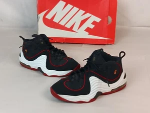 Nike Air Penny 2 GS 'Miami Heat' Youth Size 6.5Y Women's 8 Black Red Bred - Picture 1 of 14
