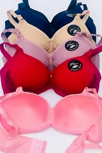 Lot 6 Women's Wireless Minimizer Bra Non-Padded Full Figure Soft Lace Bras 40B - Picture 1 of 8