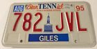 Vintage 1995 Tennessee Bicentennial License Plate 782 JVL Giles County 