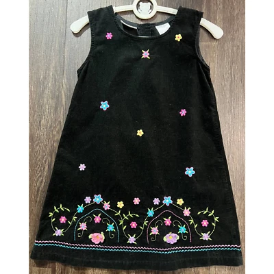 Blueberi Boulevard Girl's Corduroy Dress with Floral Embroidery Size 6 - Image 1 of 4