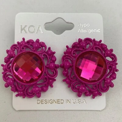 Pendientes perforados de filigrana de diamantes de imitación facetados TÚ ELIGES espejo trasero vibrante nuevos con etiquetas Foto 1 de 2