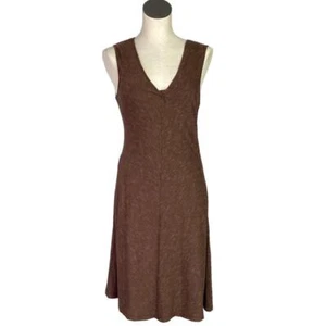 Horny Toad Dress Womens S Brown Twist Front Midi Cotton Blend Knit Sleeveless - Picture 1 of 6
