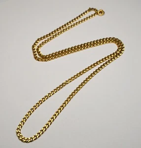 VINTAGE 9K GOLD FILLED CURB LINK CHAIN NECKALCE LONG & HEAVY - Picture 1 of 7