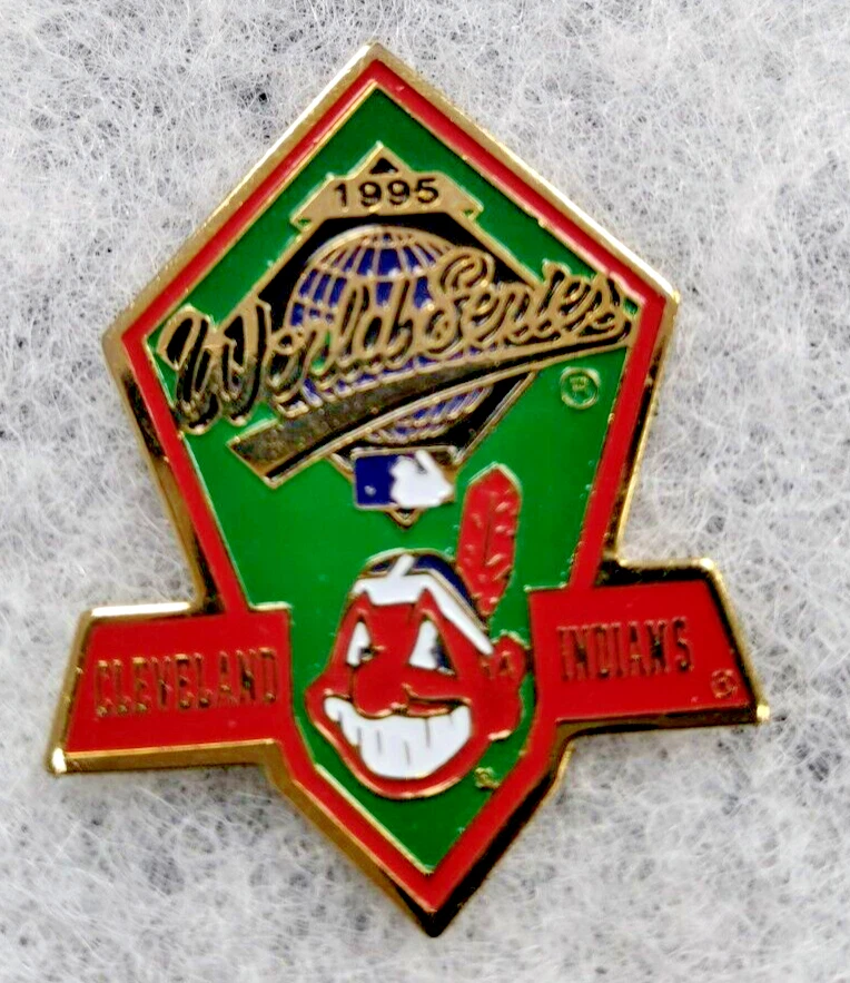 CHIEF WAHOO 1995 World Series MLB Lapel Hat Pin Cleveland Indians Guardians - Image 1 of 1