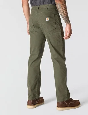 Pantalones de trabajo Carhartt BN2517-M resistentes flexibles calce relajado lona 5 bolsillos verdes 36x28 Foto 1 de 4