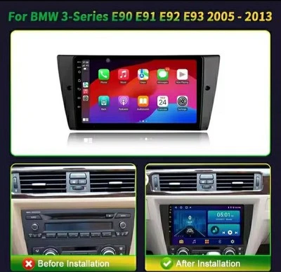 Autoradio Android BMW Serie 3 e91 e92 e90 2005-2013  Wifi BT GPS Carplay  - Immagine 1 di 4