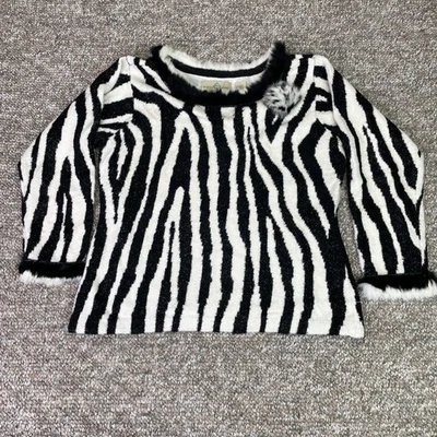 Suéter pulôver feminino Design Options estampa de zebra grande acabamento de pele sintética metálico - Imagem 1 de 4